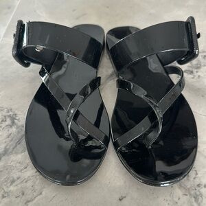 Veronica Beard sandals - size 6.   Black patten leather.